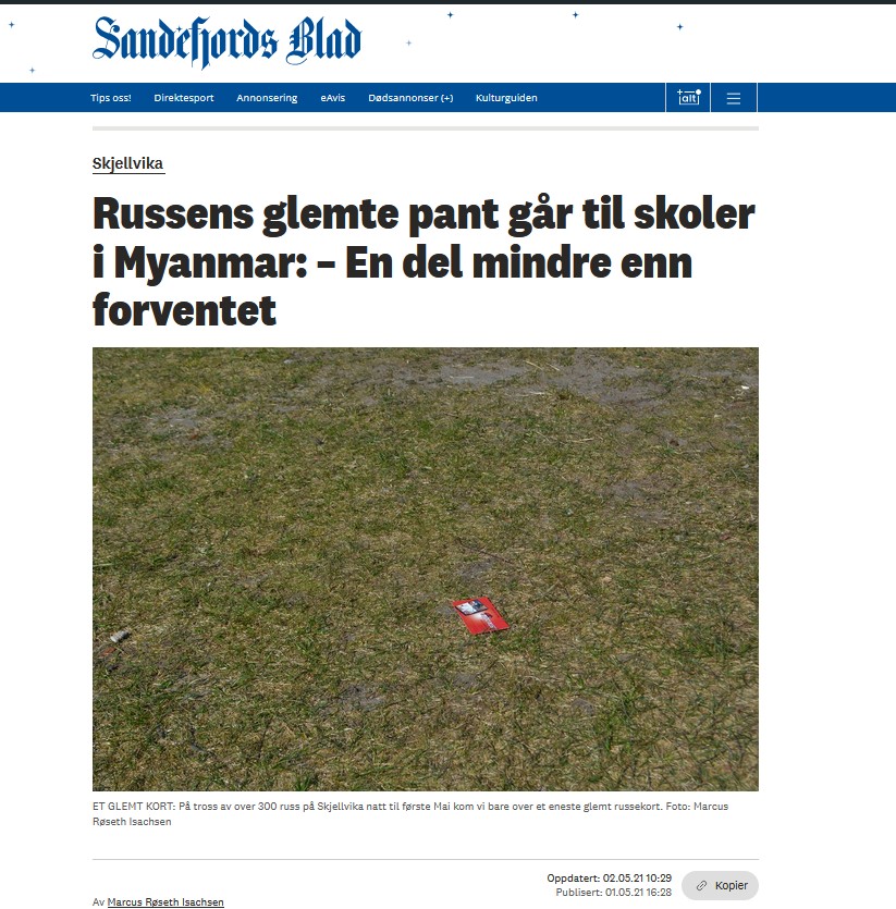 Russens glemte pant går til skoler i Myanmar